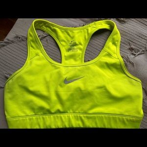 Nike sports bra, lime-yellow color size medium
